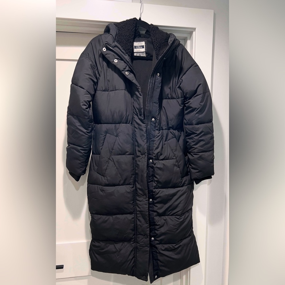 Abercrombie & Fitch Long Black Puffer Coat